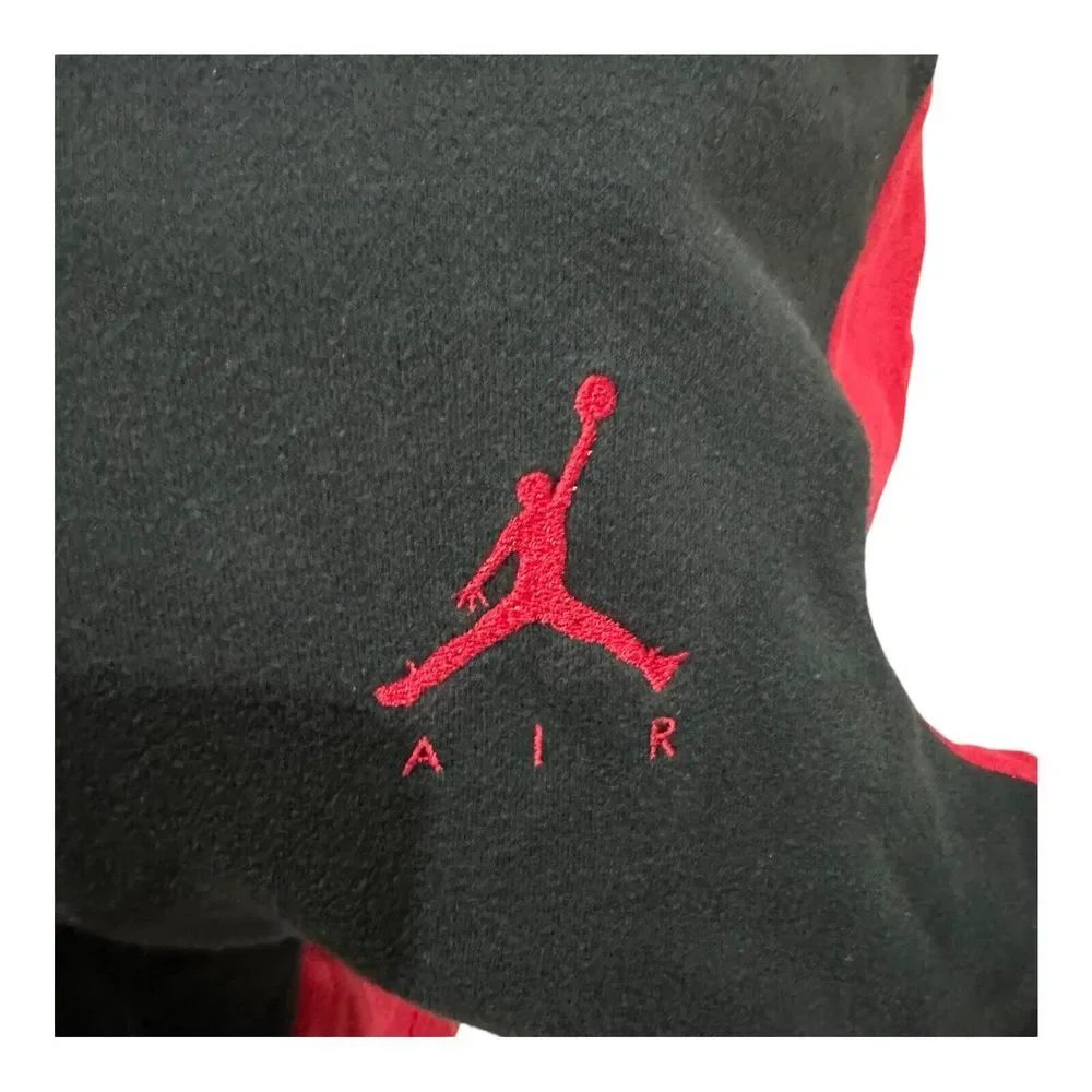 Vintage Nike Air Jordan Hoodie Youth XL Black Red Colorblock Jumpman Y2K